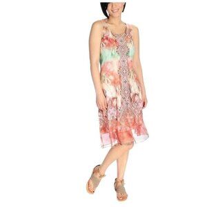 World Unity woman bohemian print sleeveless summer dress size 0X